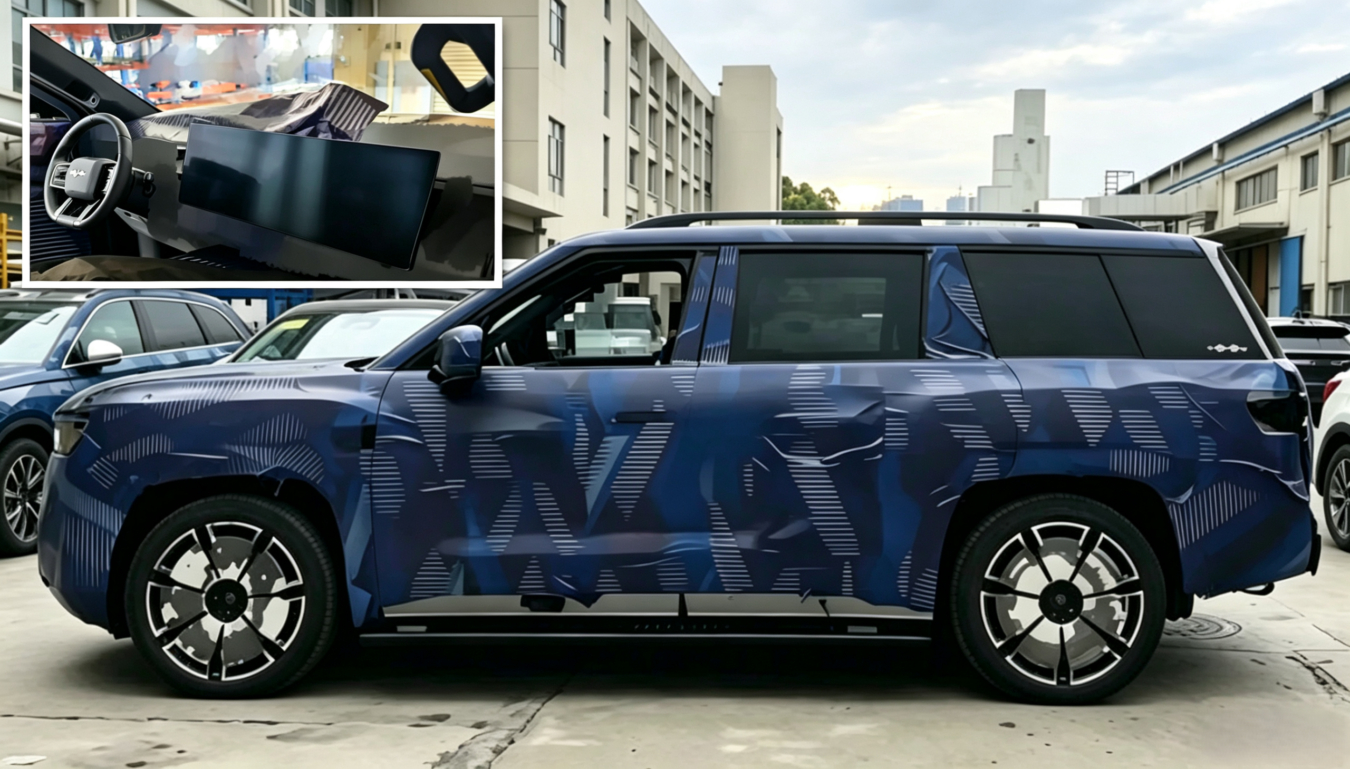 BYD FCB Ti9 Interior Spy Shots Reveal First Continuous Screen Layout Ahead of H2 Launch