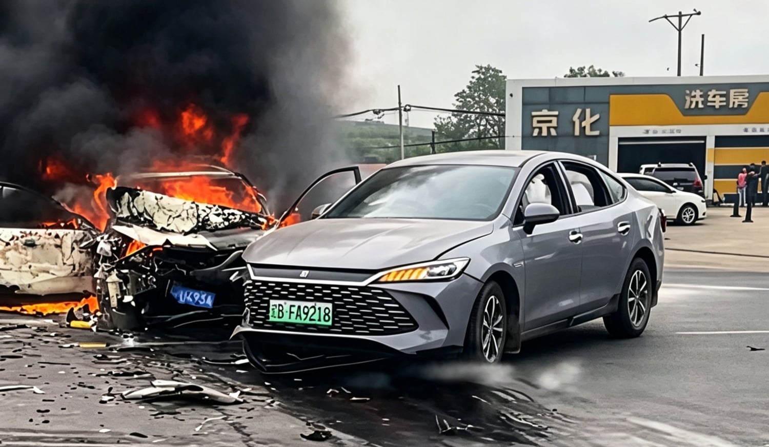 BYD Qin L PHEV Proves EV Safety in Crash as Mazda 3 Catches Fire